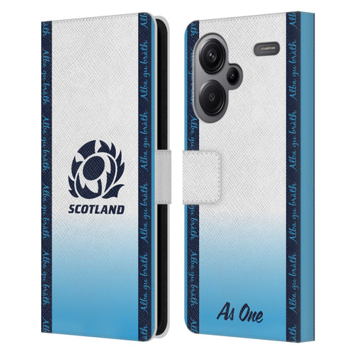 Scotland Rugby 2024/25 Crest Kit Away Leather Book Wallet Case Cover For Xiaomi Redmi Note 13 Pro Plus 5G