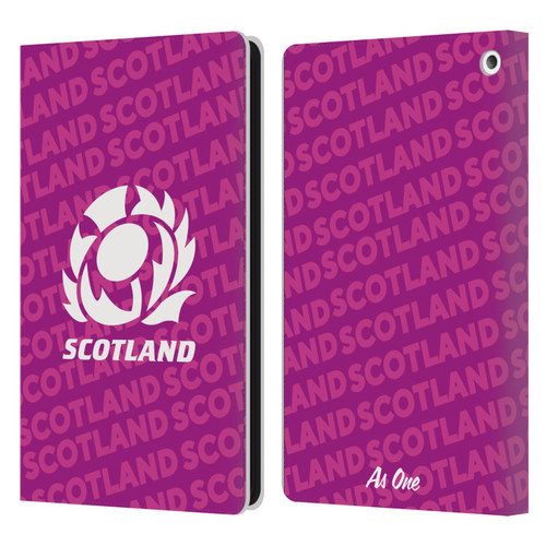 Scotland Rugby Graphics Logo Purple Leather Book Wallet Case Cover For Amazon Fire HD 8/Fire HD 8 Plus 2020