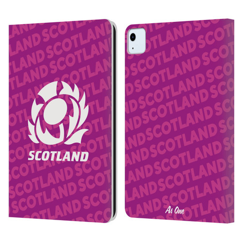 Scotland Rugby Graphics Logo Purple Leather Book Wallet Case Cover For Apple iPad Air 11 2020/2022/2024