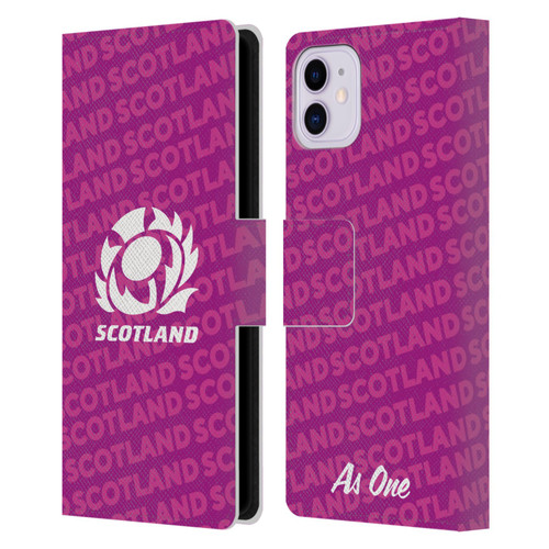 Scotland Rugby Graphics Logo Purple Leather Book Wallet Case Cover For Apple iPhone 11