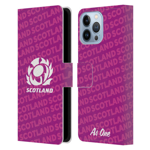 Scotland Rugby Graphics Logo Purple Leather Book Wallet Case Cover For Apple iPhone 13 Pro Max