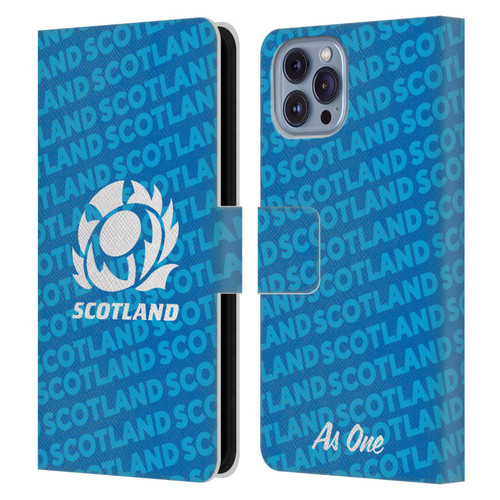 Scotland Rugby Graphics Logo Blue Leather Book Wallet Case Cover For Apple iPhone 14