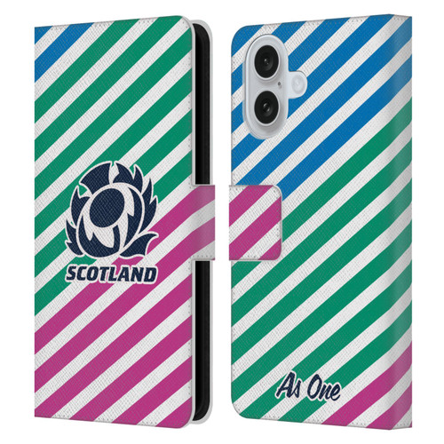 Scotland Rugby Graphics Lines Leather Book Wallet Case Cover For Apple iPhone 16