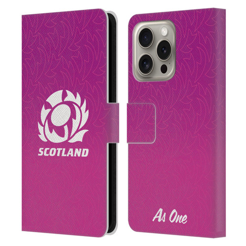 Scotland Rugby Graphics Gradient Pattern Leather Book Wallet Case Cover For Apple iPhone 16 Pro