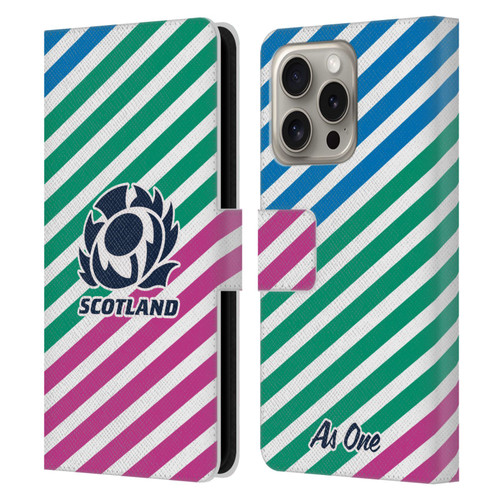 Scotland Rugby Graphics Lines Leather Book Wallet Case Cover For Apple iPhone 16 Pro
