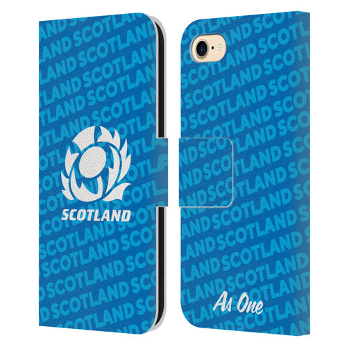 Scotland Rugby Graphics Logo Blue Leather Book Wallet Case Cover For Apple iPhone 7 / 8 / SE 2020 & 2022