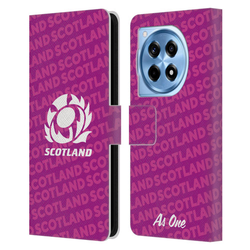 Scotland Rugby Graphics Logo Purple Leather Book Wallet Case Cover For OnePlus 12R