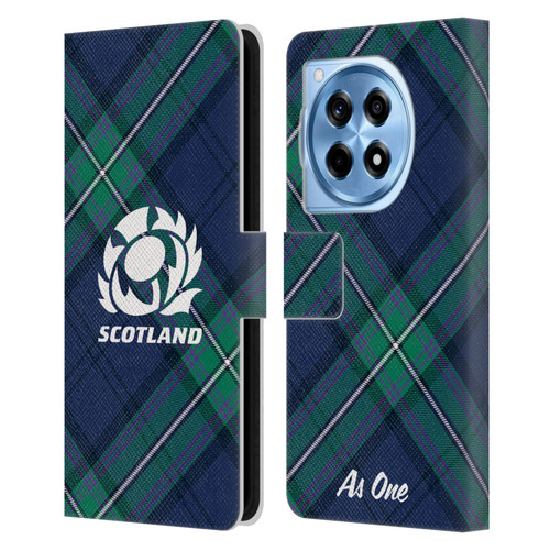 Scotland Rugby Graphics Tartan Oversized Leather Book Wallet Case Cover For OnePlus 12R