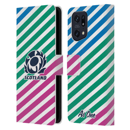 Scotland Rugby Graphics Lines Leather Book Wallet Case Cover For OPPO Find X5