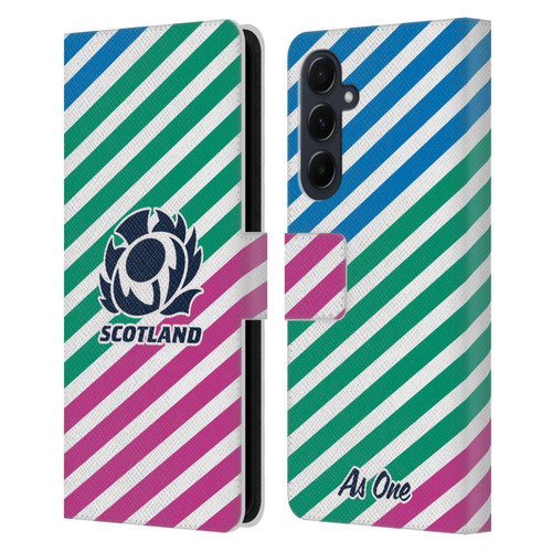 Scotland Rugby Graphics Lines Leather Book Wallet Case Cover For Samsung Galaxy A55 5G