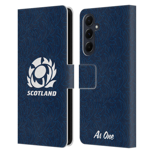 Scotland Rugby Graphics Pattern Leather Book Wallet Case Cover For Samsung Galaxy A55 5G