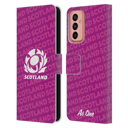 Scotland Rugby Graphics Logo Purple Leather Book Wallet Case Cover For Samsung Galaxy M13 (2022)