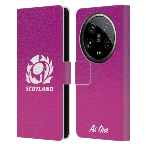 Scotland Rugby Graphics Gradient Pattern Leather Book Wallet Case Cover For Xiaomi 14 Ultra