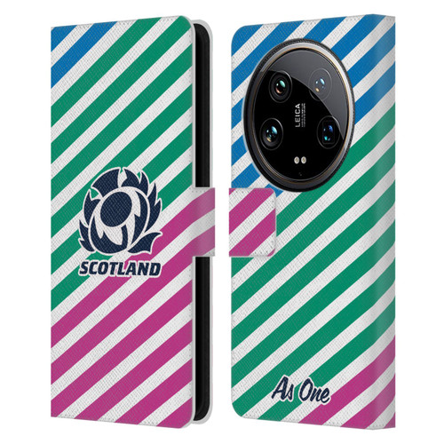 Scotland Rugby Graphics Lines Leather Book Wallet Case Cover For Xiaomi 14 Ultra