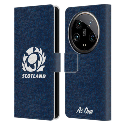 Scotland Rugby Graphics Pattern Leather Book Wallet Case Cover For Xiaomi 14 Ultra