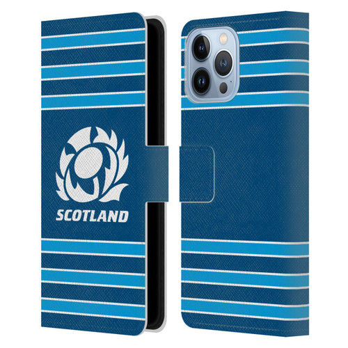 Scotland Rugby Logo 2 Stripes Leather Book Wallet Case Cover For Apple iPhone 13 Pro Max