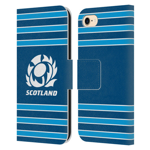 Scotland Rugby Logo 2 Stripes Leather Book Wallet Case Cover For Apple iPhone 7 / 8 / SE 2020 & 2022
