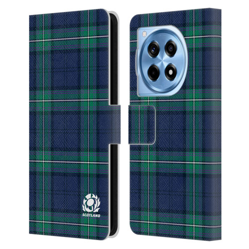 Scotland Rugby Logo 2 Tartans Leather Book Wallet Case Cover For OnePlus 12R