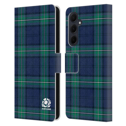 Scotland Rugby Logo 2 Tartans Leather Book Wallet Case Cover For Samsung Galaxy A35 5G