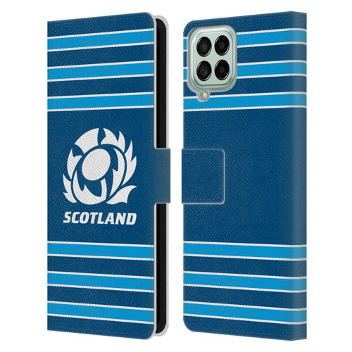 Scotland Rugby Logo 2 Stripes Leather Book Wallet Case Cover For Samsung Galaxy M33 (2022)