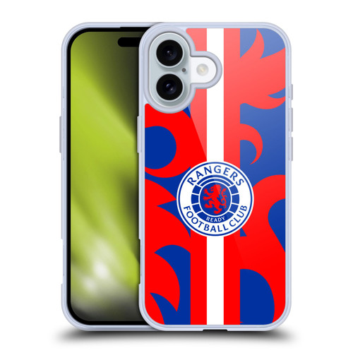 Rangers FC Crest Lion Rampant Pattern Soft Gel Case for Apple iPhone 16 & MagSafe