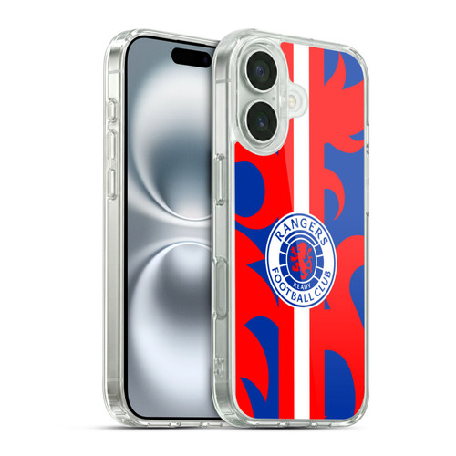 Rangers FC Crest Lion Rampant Pattern Soft Gel Case for Apple iPhone 16 & MagSafe