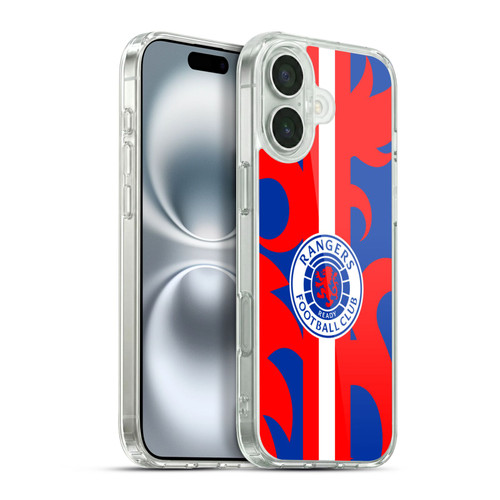 Rangers FC Crest Lion Rampant Pattern Soft Gel Case for Apple iPhone 16 Plus & MagSafe