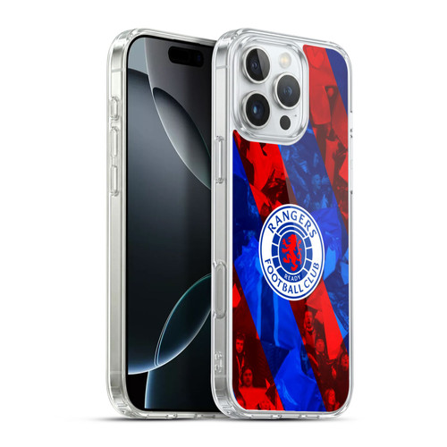 Rangers FC Crest Stadium Stripes Soft Gel Case for Apple iPhone 16 Pro Max & MagSafe