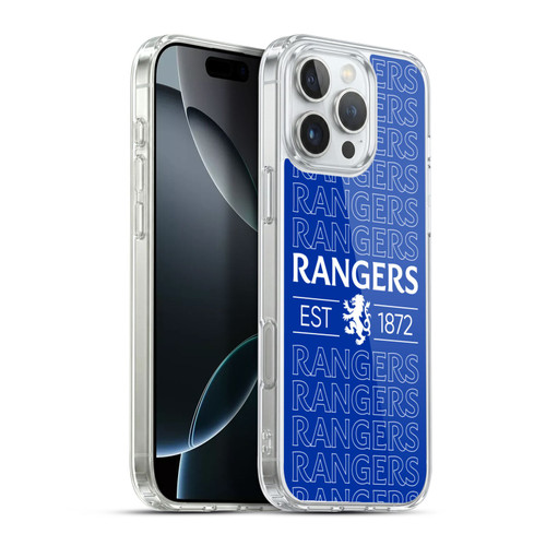 Rangers FC Crest Typography Soft Gel Case for Apple iPhone 16 Pro Max & MagSafe