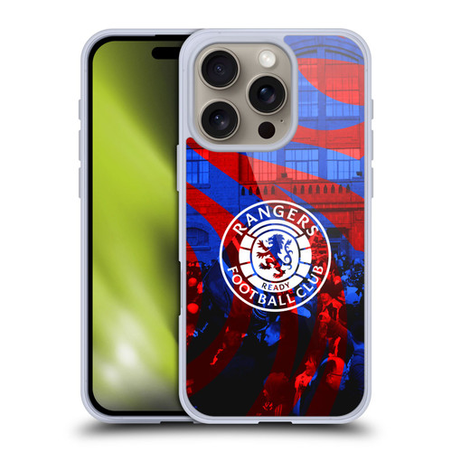 Rangers FC Crest Logo Stadium Soft Gel Case for Apple iPhone 16 Pro