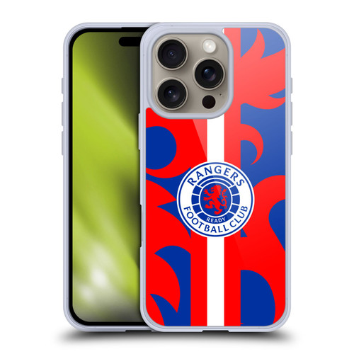 Rangers FC Crest Lion Rampant Pattern Soft Gel Case for Apple iPhone 16 Pro & MagSafe