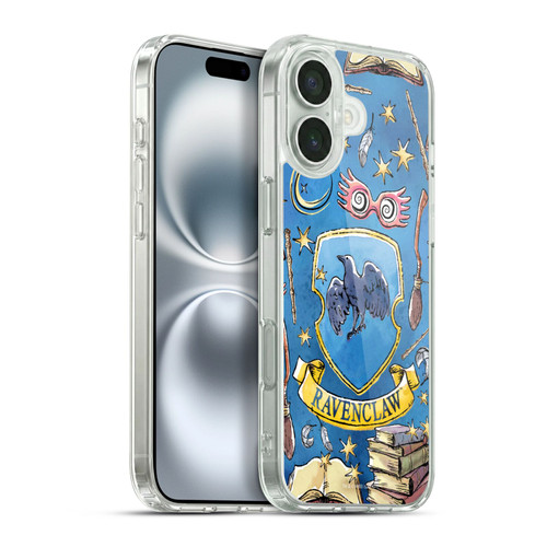 Harry Potter Deathly Hallows XIII Ravenclaw Pattern Soft Gel Case for Apple iPhone 16 Plus & MagSafe