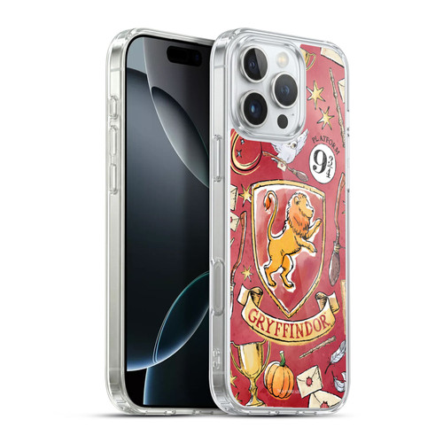 Harry Potter Deathly Hallows XIII Gryffindor Pattern Soft Gel Case for Apple iPhone 16 Pro Max & MagSafe
