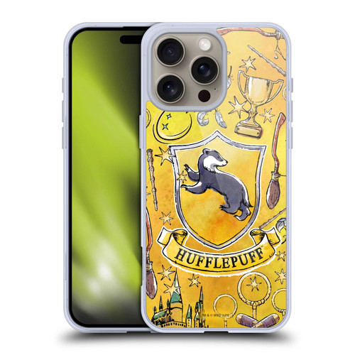 Harry Potter Deathly Hallows XIII Hufflepuff Pattern Soft Gel Case for Apple iPhone 16 Pro Max