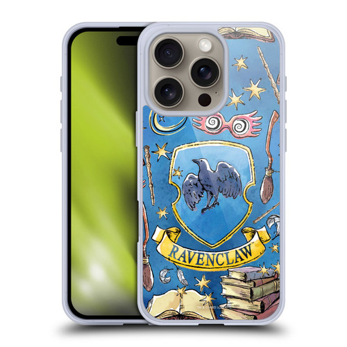 Harry Potter Deathly Hallows XIII Ravenclaw Pattern Soft Gel Case for Apple iPhone 16 Pro