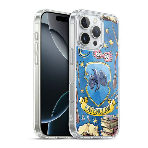 Harry Potter Deathly Hallows XIII Ravenclaw Pattern Soft Gel Case for Apple iPhone 16 Pro & MagSafe