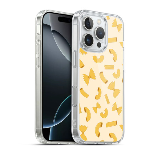 PLdesign Food Patterns Macaroni Pasta Gold Soft Gel Case for Apple iPhone 16 Pro & MagSafe