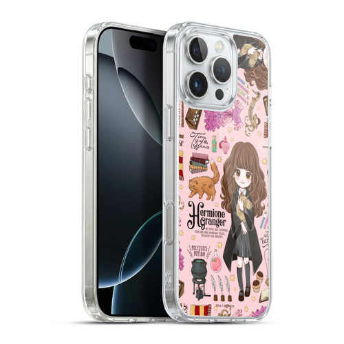 Harry Potter Deathly Hallows XXXVII Hermione Pattern Soft Gel Case for Apple iPhone 16 Pro Max & MagSafe