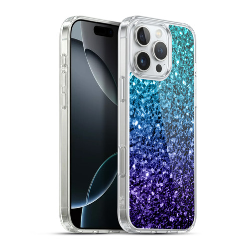 PLdesign Glitter Sparkles Aqua Blue Soft Gel Case for Apple iPhone 16 Pro Max & MagSafe
