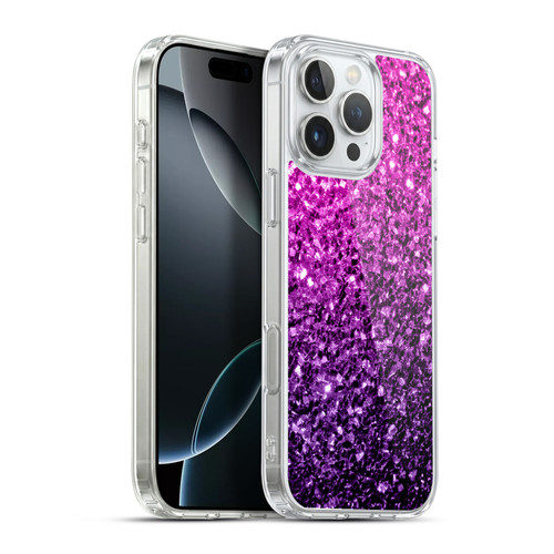 PLdesign Glitter Sparkles Purple Pink Soft Gel Case for Apple iPhone 16 Pro Max & MagSafe