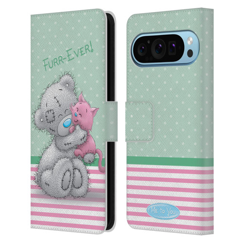 Me To You Classic Tatty Teddy Cat Pet Leather Book Wallet Case Cover For Google Pixel 9 / Pixel 9 Pro