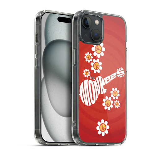 The Monkees Graphics Pattern In Red Soft Gel Case for Apple iPhone 15 Plus & MagSafe
