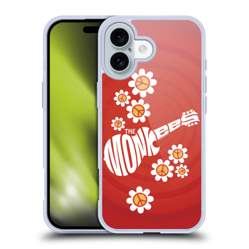The Monkees Graphics Pattern In Red Soft Gel Case for Apple iPhone 16
