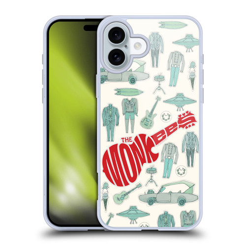 The Monkees Graphics Pattern Soft Gel Case for Apple iPhone 16 Plus