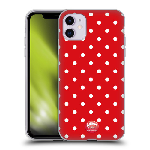 Animal Club International Patterns Polka Dots Red Soft Gel Case for Apple iPhone 11