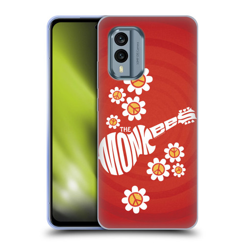 The Monkees Graphics Pattern In Red Soft Gel Case for Nokia X30