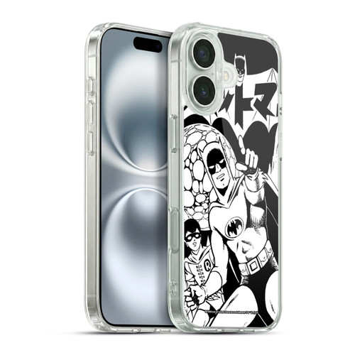Batman DC Comics Bat-Manga! Black And White Soft Gel Case for Apple iPhone 16 Plus & MagSafe