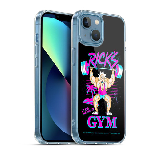Rick And Morty Season 1 & 2 Graphics Rick's Gym Soft Gel Case for Apple iPhone 13 Mini & MagSafe
