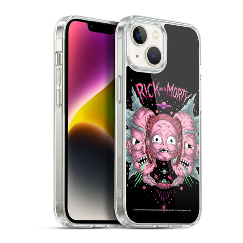 Rick And Morty Season 1 & 2 Graphics Intergalactic Escapades Soft Gel Case for Apple iPhone 14