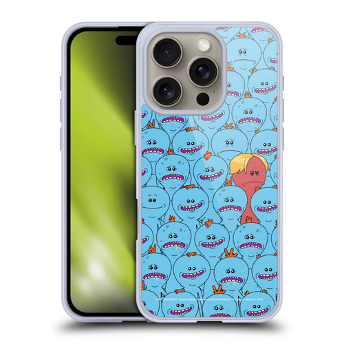 Rick And Morty Season 4 Graphics Mr. Meeseeks Pattern Soft Gel Case for Apple iPhone 16 Pro